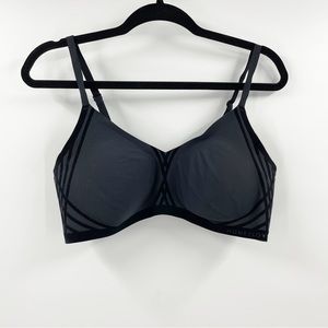 Honeylove Silhouette Wireless Black Velvet Piping Bra XL